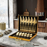 Factory Price 1010 Classic Design Spoon Fork Knife Metal Dinnerware Kitchen Accessories in a Box Gift Silverware Cutlery Set