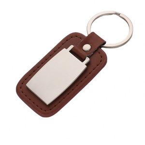 Customized UV Print Laser Logo Wholesale Modern Minimalist Printable logo Metal Leather Keychain Blank Car Advertising Gift - Product Image 2