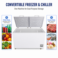 MUXUE 628L 2 Portes Horizontales Commerciales -22°C ° Congélateur coffre à ouverture par le haut avec couvercles relevables