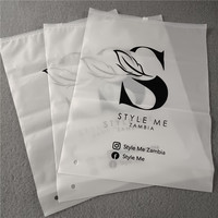 100 pièces écologique impression personnalisée emballage en plastique Transparent EVA givré sac à fermeture éclair pour vêtement vêtements T-shirt