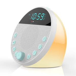 Sfeer Led Nachtlampje Bluetooth Speaker Rustgevende Muziek Met Klok Witte Ruismachine