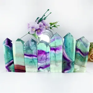 Chất lượng cao pha lê Thủ công mỹ nghệ thiết kế mới khoáng sản độc đáo fluorite điểm cho trang trí