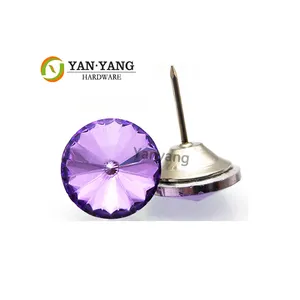 Yanyang Sale Upholstery Sofa Crystal Rhinestone Button For Sofa Buttons Around Diamond Glass Decorative Crystal Button
