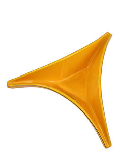 ที่เขี่ยบุหรี่เซรามิกทรงสามเหลี่ยมแบบพกพาสีเหลือง3ช่องกล่องของขวัญดีไซน์ไร้ควัน - Product Image 2