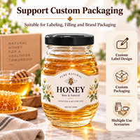 Botol Madu Kaca Bening Grosir Langsung dari Pabrik dengan Tutup Sekrup, untuk Selai, Acar & Saus Cabai, Tersedia Kustomisasi