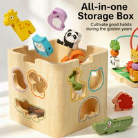 Cube d'activités en bois pour animaux, labyrinthe de perles, trieur de formes, puzzle sensoriel, motricité fine, apprentissage précoce, pour tout-petits, CE CPC, vente en gros, OEM, personnalisé