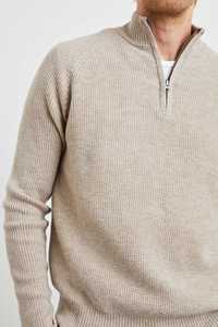 TIXOM-<span class=keywords><strong>Jersey</strong></span> <span class=keywords><strong>de</strong></span> punto <span class=keywords><strong>de</strong></span> <span class=keywords><strong>cuello</strong></span> alto con cremallera para <span class=keywords><strong>hombre</strong></span>, suéteres <span class=keywords><strong>de</strong></span> algodón a la moda para la temporada <span class=keywords><strong>de</strong></span> otoño, logotipo frontal - Product Image 3