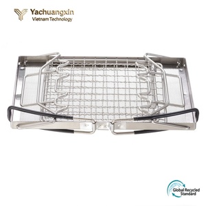 Stainless Steel Foldable <b>BBQ</b> Grill Rack Outdoor Cooking <b>Tool</b> With Handle Modern Design All Seasons Use - Product Image 3