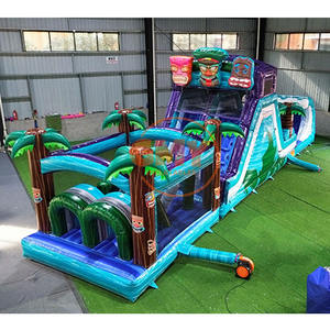 Castillo Inflable GMY con Palmeras Tropicales, Tobogán y Piscina, Circuito de Obstáculos para Niños y Adultos, Negocio de Alquiler - Product Image 5