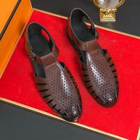 Sandal Pria Berkualitas Tinggi Model Silang dengan Tali Elastis, Sporty, Ringan, Kulit Sapi, Motif Grafiti, Empuk, untuk Musim Panas