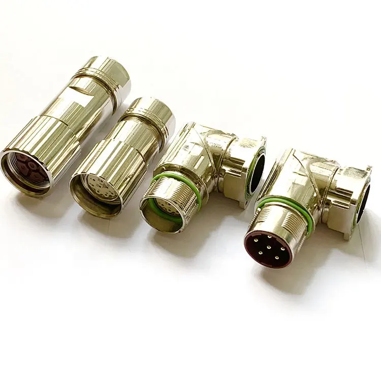 Waterproof M23 6pin Straight Connectors Outdoor M23 Female 6pin Connectors Ip67 Servo Motor M16 Connector Automotive Sensor 4A