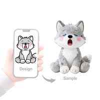 Peluche loup en peluche super douce au design personnalisé avec rembourrage en coton PP, style anime, peluche anti-stress