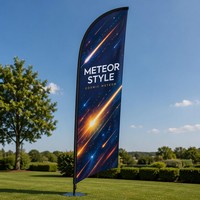 Bandera Personalizada Tipo Pluma de Meteoro, Pancarta Publicitaria de Poliéster para Exteriores, Impresión Digital a Doble Cara para Eventos Promocionales
