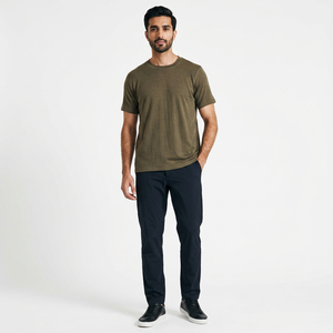 T-shirt de sport pour homme à manches courtes, 100 % doux, respirant, séchage rapide, anti-UV, léger, couche de base pour la randonnée - Product Image 1