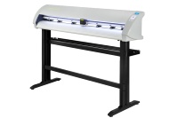 Machine de découpe automatique de films PES pour autocollants, étiquettes en rouleau, signalétique en vinyle et transferts thermiques, avec capteur optique et découpe de contour