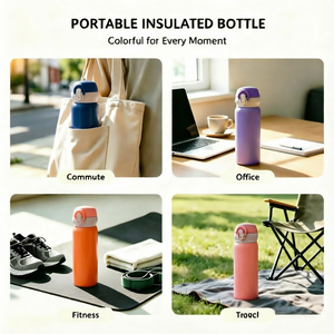 Bouteille d'eau isotherme en acier inoxydable de 300 ml, gobelet de voyage anti-fuite avec poignée portable pour le bureau, les sports de plein air - Product Image 5