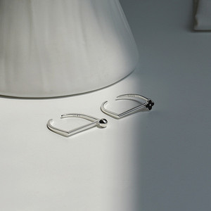 Women's Geometric Open <b>Ring</b> With Round Bead Minimalist Design For Gift Jewelry - Product Image 3