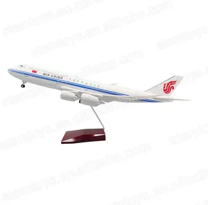 47厘米B747飞机模型1:150树脂国航发光二极管灯热卖飞机模型收藏节日礼物可定制