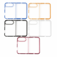 Coque de téléphone transparente en acrylique pour iPhone Duo, impression de logo personnalisée, protection contre les chocs, transparente comme du cristal, bordure colorée, vente en gros OEM
