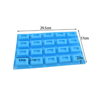 Moule en silicone bleu carré écologique jetable, compatible micro-ondes et congélateur, pour glace et gâteaux