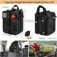 Nouvelle version améliorée : Trousse de premiers secours d'urgence DIY 45L en tissu Oxford durable pour camping en pleine nature, aventure, tremblement de terre, catastrophe, coffre de survie
