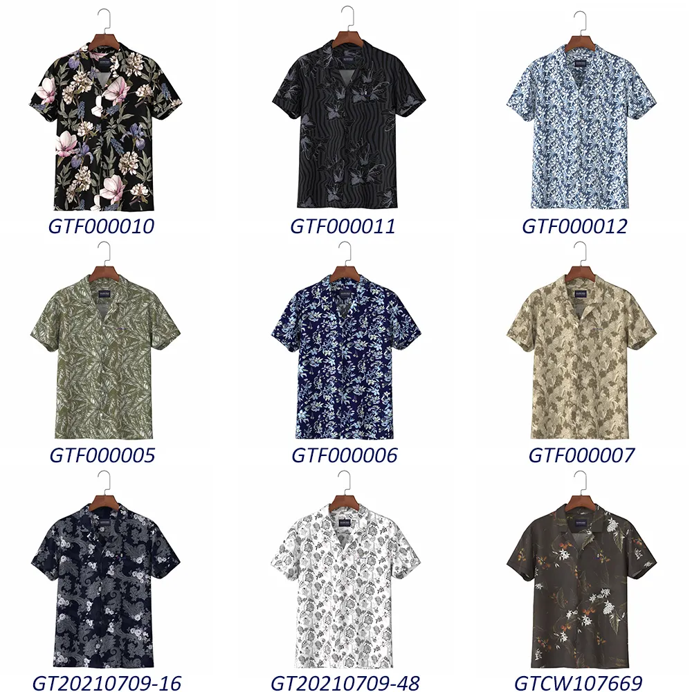 Koleksi Baru Kemeja Aloha Pria Dalam 100% Katun Poplin dengan Jumlah Pesanan MINIMAL Rendah & Pengiriman Cepat Baju Cetak Pria