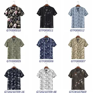 Camisa con estampado de Aloha para hombre, Camisa de popelina 100% de algodón con bajo nivel de pedido, nueva colección, entrega rápida