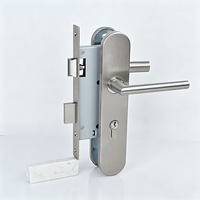 Poignées de porte en acier inoxydable 304 de type L sur plaque longue pour portes en bois et en acier