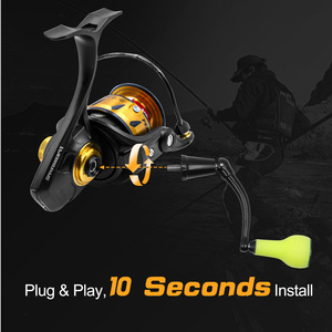 Empuñadura para carrete de pesca, mango verde TPE de 66mm para Slammer Spinfisher 2500 4500, accesorio de pesca con señuelos - Product Image 4