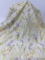 110GSM Gewebter Kreuzslub-Leinen-Rayon-Mischstoff mit Blumenmuster, Leichtgewichtiger Sommerkleid-, Hemd-, Blusen-, Damenbekleidungs- und Vorhangstoff