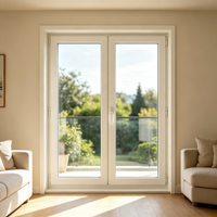 Portes Françaises en PVC à Double Vitrage Trempé, Design Moderne, Isolation Thermique, Résistantes au Vent, Pousser-Tirer, pour Chambre et Extérieur