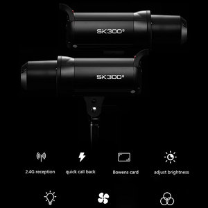 300W clair de lune stroboscopique SK300 aluminium photographie Studio Flash télécommande lampe tête Studio éclairage téléphone luminosité - Product Image 2