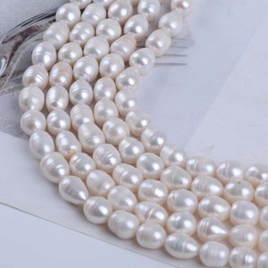 ไข่มุกน้ำจืดธรรมชาติ 9-10 มม. รูปทรงเมตร สำหรับทำสร้อยคอแบบกึ่งสำเร็จรูป วัสดุทำเครื่องประดับ DIY จาก Zhuji Wholesale - Product Image 5