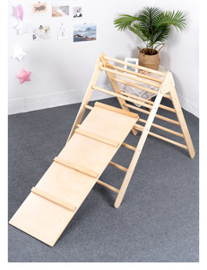 Q&M Otros Juguetes Educativos, Toboganes, Gimnasio al Aire Libre, Estructura de Madera para Niños, Montessori, Escalada - Product Image 3