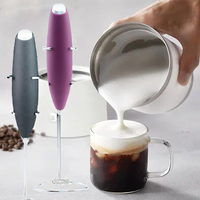 Mousseur à lait électrique portatif en acier inoxydable, mélangeur automatique de boissons, écologique, à piles, le plus vendu