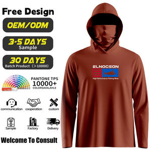 All'ingrosso Pesce Personalizzato Stampato da Mens Performance Felpa da Pesca Rapida Asciugare UV Protection 100% Poliestere UPF50 con cappuccio Camicia da Pesca - Product Image 2