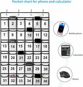 Organizador de Bolsillos para el Aula con 36 Bolsillos Numerados para Teléfonos Celulares, Organizador Colgante para Guardar Teléfonos y Calculadoras en el Aula - Product Image 1