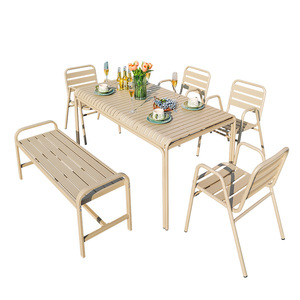 Ensemble table et chaises d'extérieur en alliage d'aluminium pour café, salon de thé, jardin, maison d'hôtes - Ensemble de jardin imperméable et durable - Product Image 5