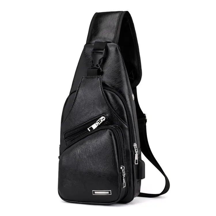 Herren Modemarke Leder Wasserdichter Rucksack Outdoor-Reises port Brusttasche PU Rucksack Tasche