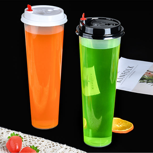 Yüksek kaliteli özelleştirilmiş tek kullanımlık 500ml PP çift Boba fincan şeffaf plastik bardak Milkshake yüzlü sert plastik bardaklar - Product Image 2