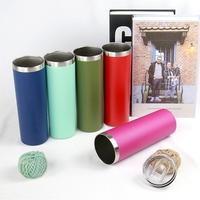 Bouteille d'eau isotherme en acier inoxydable de 20 oz, personnalisée, avec revêtement en poudre, gravure laser, gobelet droit et fin, vente en gros