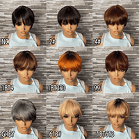 Promotion YWhair : Perruque Courte Bob en Cheveux Humains Brésiliens Remy de Haute Qualité, Dentelle 3x1, Noir Naturel, Densité 150%, Coupe Pixie
