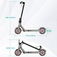Patinete Eléctrico Más Popular, 36V7.8Ah, Diseño de Dos Ruedas, Envío Directo desde Almacén en EE. UU./UE, Patinetes con Motor Potente, Plegable, Unisex