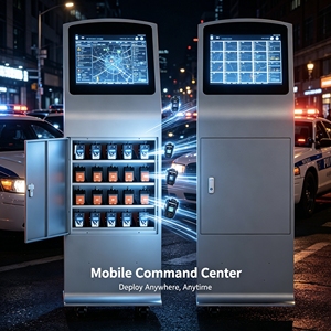 Armoire de gestion pour caméras corporelles industrielles avec chargement intelligent, collecte de données automatisée et surveillance des appareils - Product Image 1