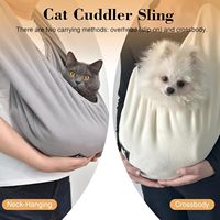 Porte-chats semi-circulaire en polaire avec sangle élastique fixe, respirant, ultra-doux, simple, mains libres, pour usage intérieur, pour chats de 3 à 13 kg
