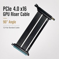 Câble Riser PCIe 4.0 X16 à 90 Degrés 32 Gbit/s Haute Vitesse pour GPU, Cordon d'Extension Blindé à Âme en Cuivre, Montage Vertical ITX, Refroidissement Liquide