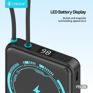 <span class=keywords><strong>Cargador</strong></span> Portátil Magnético de 22.5W y 10000mAh con Cable Integrado y Soporte Metálico, Pantalla LED PB-24, Venta al Por Mayor - Product Image 2