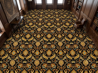 Moquette d'hôtel moderne de luxe dorée antistatique sur mesure, qualité commerciale, motif floral, en nylon, pour hall d'entrée et salle de banquet
