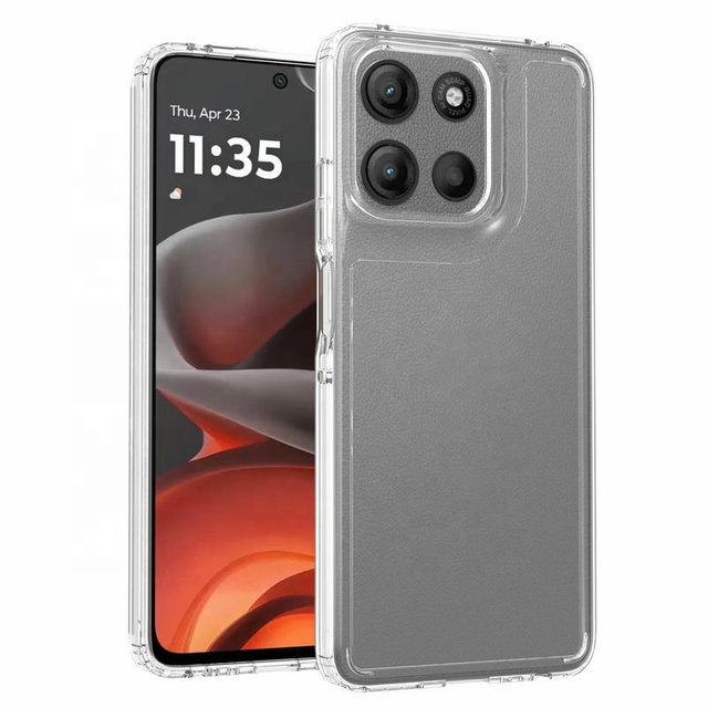 Case for Moto G15 G05 G56 Transparent TPU+PC Acrylic Protective Phone Case Hybrid Clear Case Back Cover