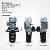 Unidad de Potencia Hidráulica Lift Brand DC12V/24V 1.5KW, Bomba de Engranajes 2.0CC/R, 22Mpa, Válvula Solenoide Doble, Mini Sistema Hidráulico, Tanque de 6L